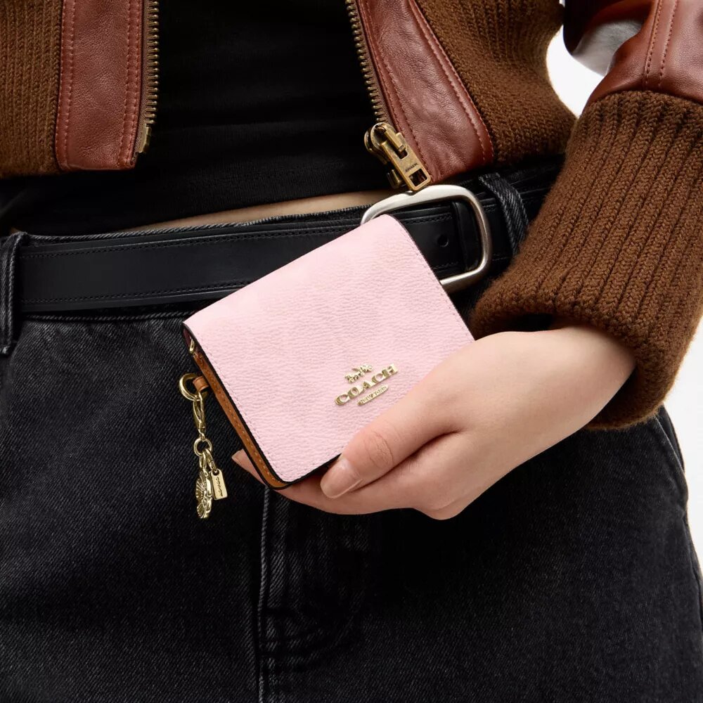 Mini Wallet on a Chain in Signature Canvas with Charms