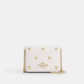 Mini Wallet on a Chain with Heart Rivets