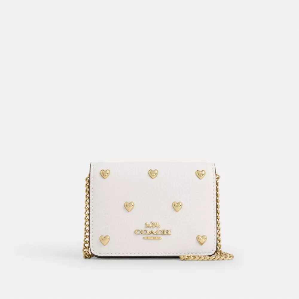 Mini Wallet on a Chain with Heart Rivets