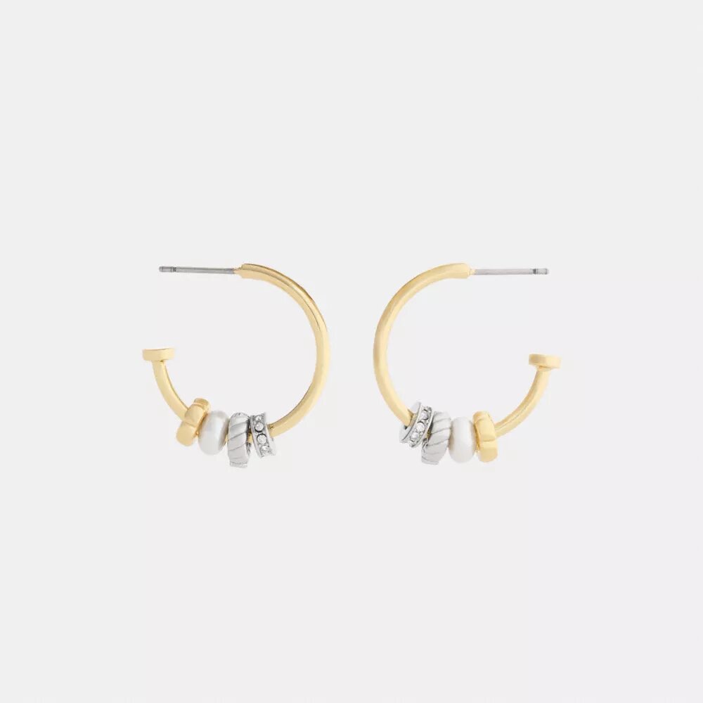 Mixed Rondelle Hoop Earrings
