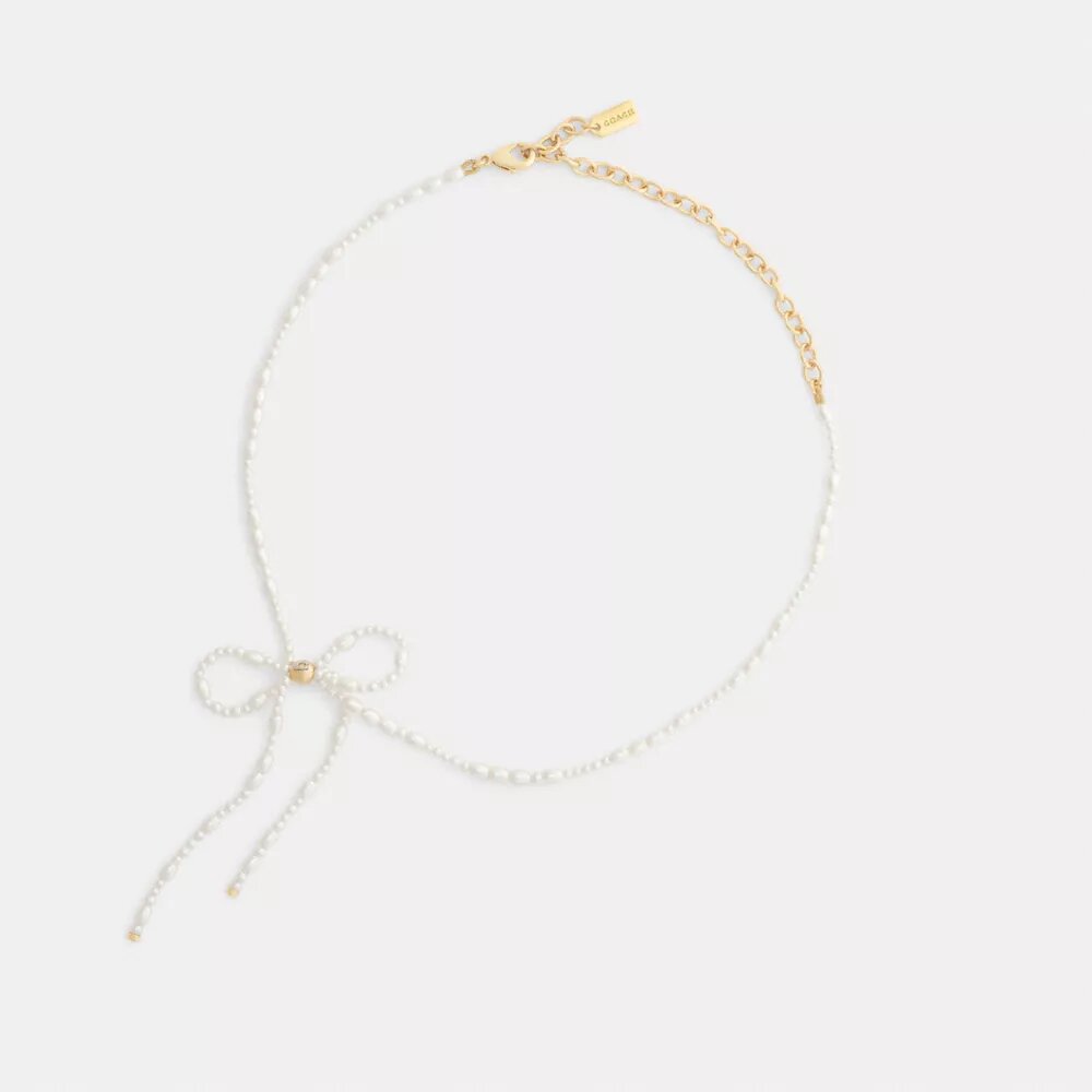 Pearl Bow Choker Necklace