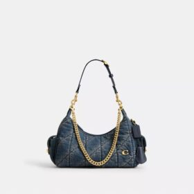 Pocket Juliet Bag 30 in Regenerative Cotton Denim with Quilting