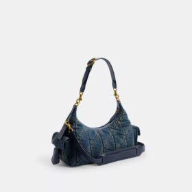 Pocket Juliet Bag 30 in Regenerative Cotton Denim with Quilting