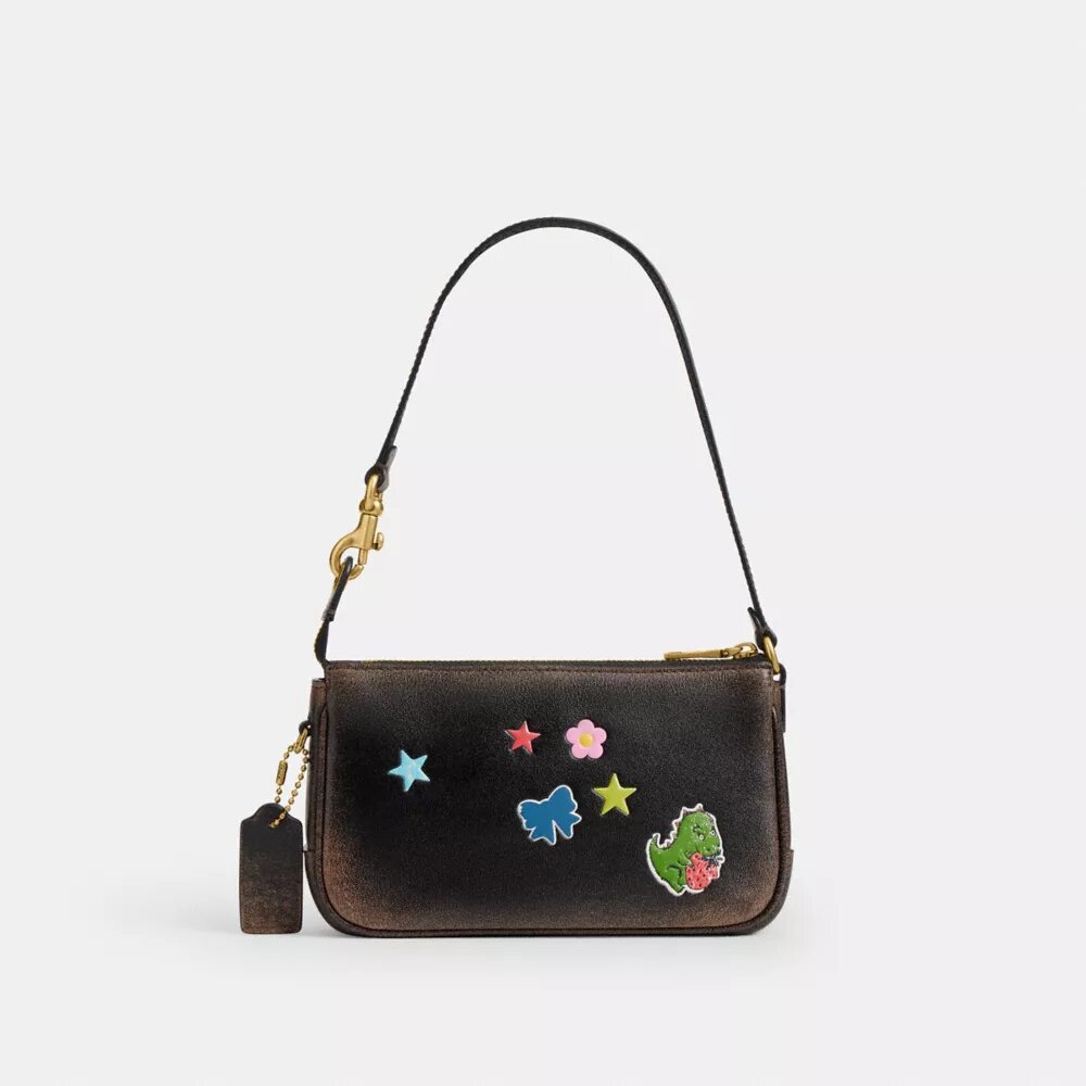 Rexy 10Th Birthday Plaza Bag 18 in Loved Leather with Sticker Print