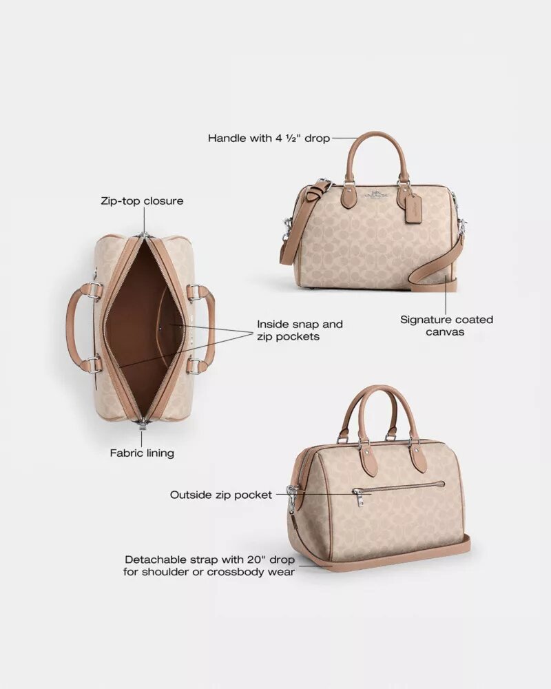 Rowan Large Satchel Bag in Signature Canvas