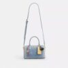 Rowan Satchel Bag in Loved Denim with Charms