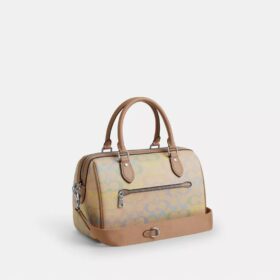Rowan Satchel Bag in Rainbow Signature Canvas