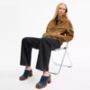 Sculpted C Heeled Mule in Loved Denim