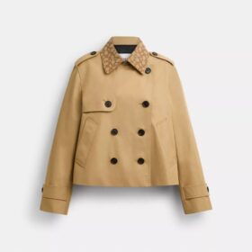 Short Trench Coat with Signature Collar