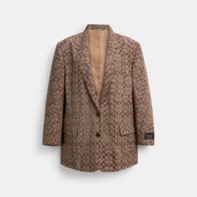 Signature C Plaid Single Breasted Blazer
