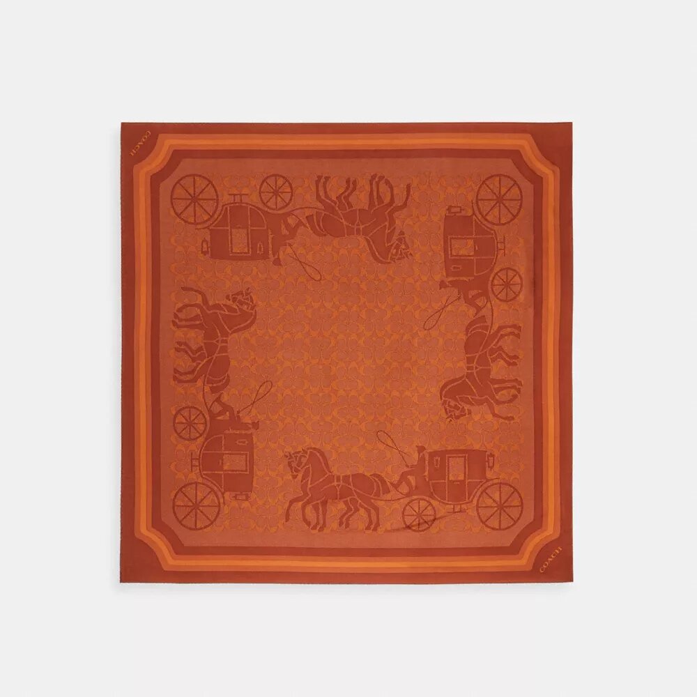 Signature Horse and Carriage Print Silk Square Scarf