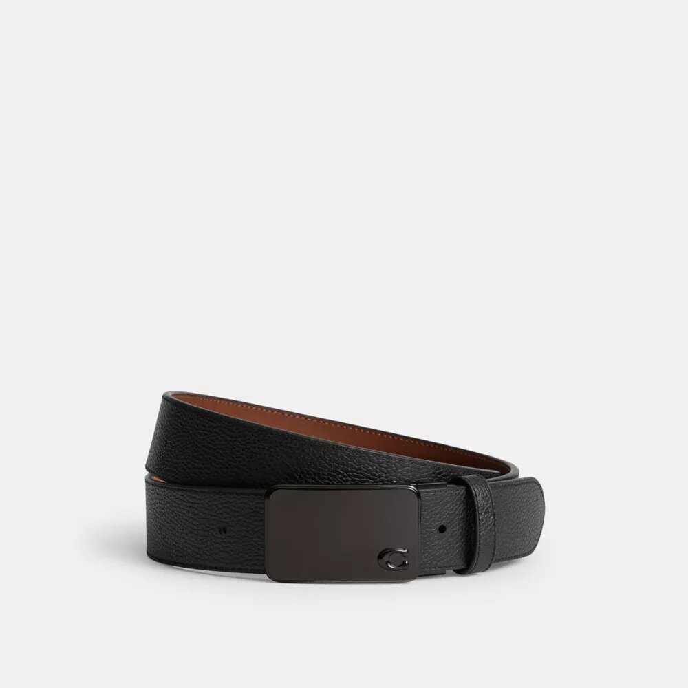 Signature Plaque Buckle Cut-To-Size Reversible Belt, 38 Mm