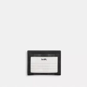 Slim Id Card Case in Signature Canvas with Stripes