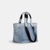 Small Tour Tote Bag in Loved Denim with Charms