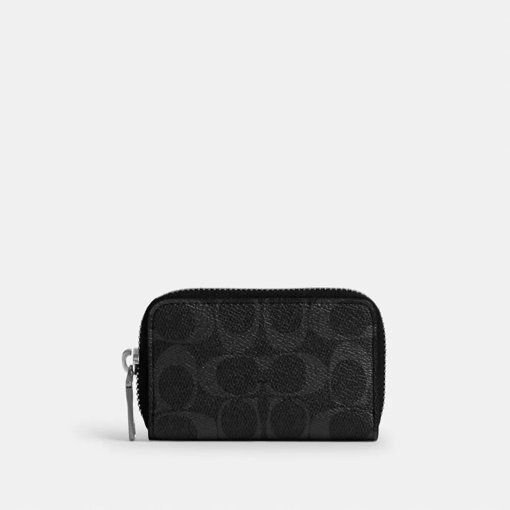Small Zip Around Card Case in Signature Canvas