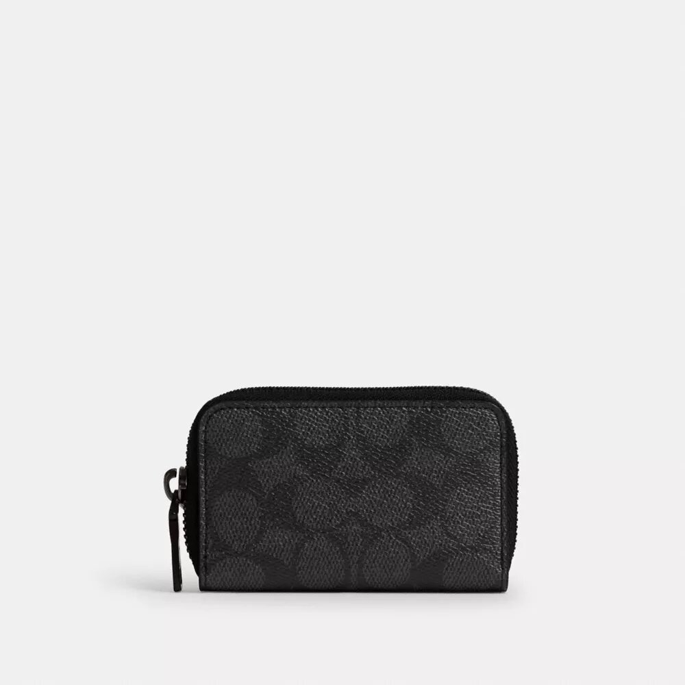 Small Zip Around Card Case in Signature Canvas