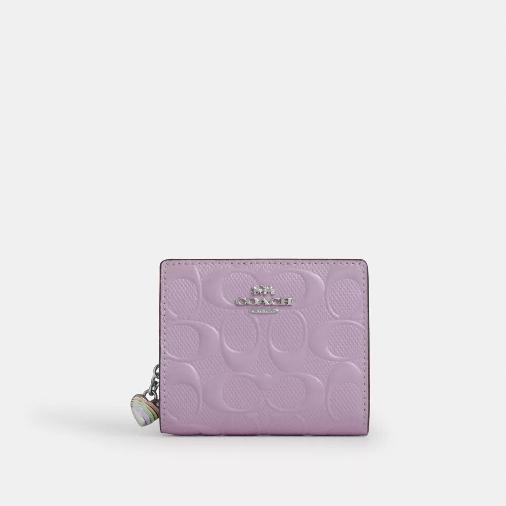 Snap Wallet in Signature Leather with Heart Charm