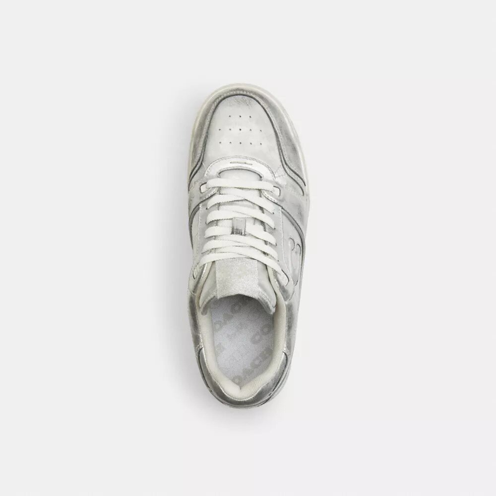 Soho Sneaker in Distressed Metallic Leather