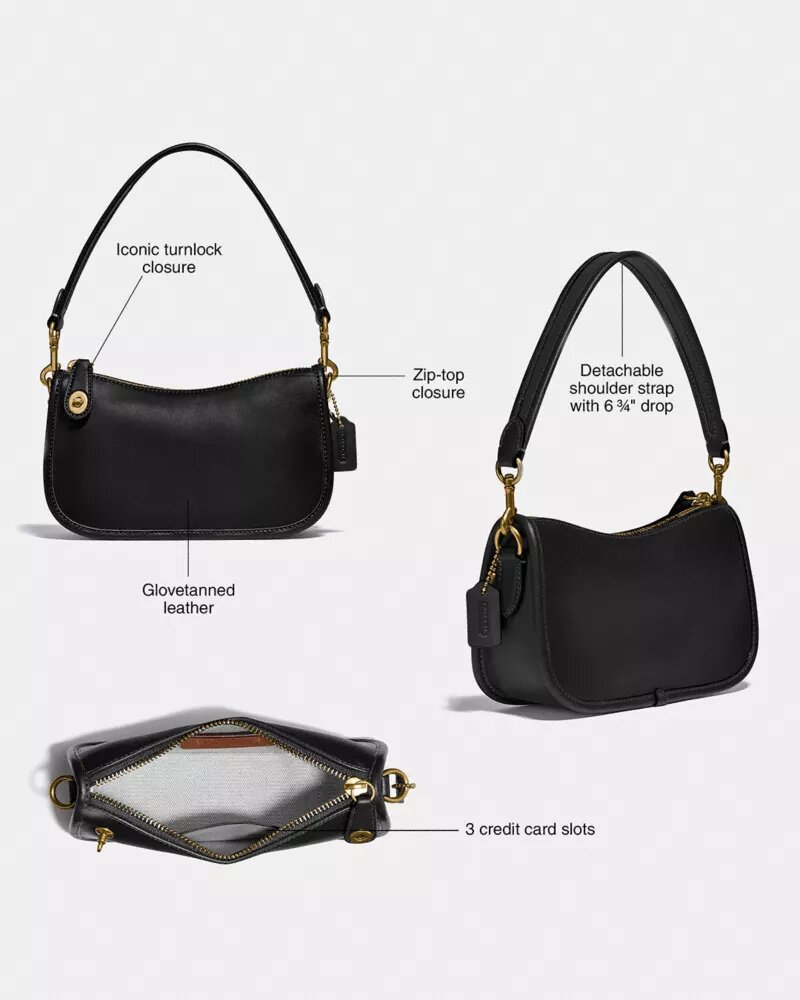 Swinger Bag 20 with Chain in Crystal Signature Jacquard