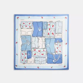 Tabby Cherry Print Silk Square Scarf