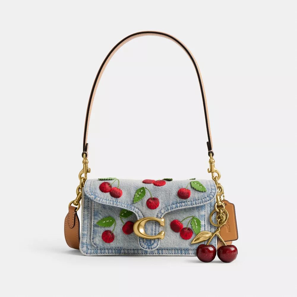Tabby Shoulder Bag 20 with Cherry Embroidery