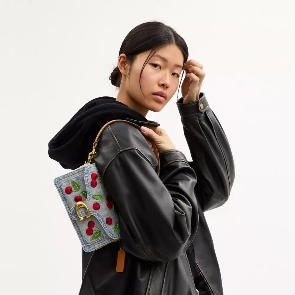 Tabby Shoulder Bag 20 with Cherry Embroidery