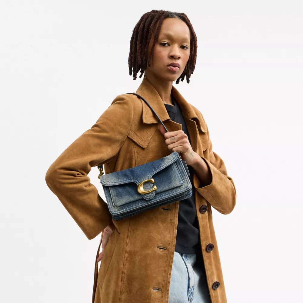 Tabby Shoulder Bag 26 in Regenerative Cotton Denim