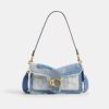 Tabby Shoulder Bag 26 with Repurposed Denim Patchwork