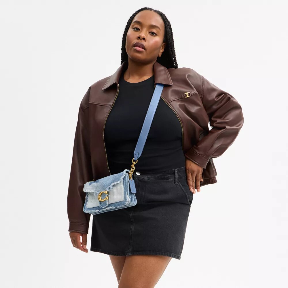 Tabby Shoulder Bag 26 with Repurposed Denim Patchwork