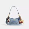 Teri Shoulder Bag in Loved Denim with Charms