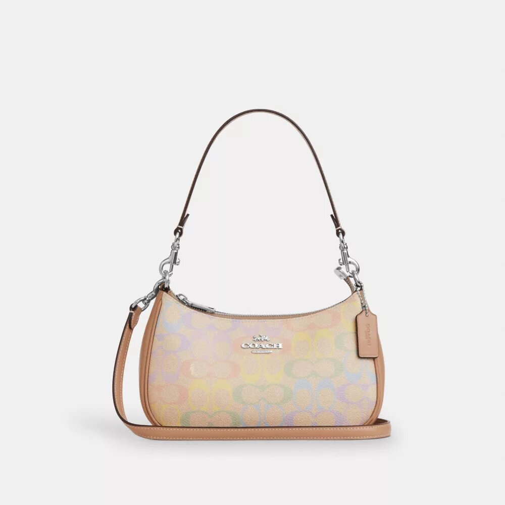 Teri Shoulder Bag in Rainbow Signature Canvas