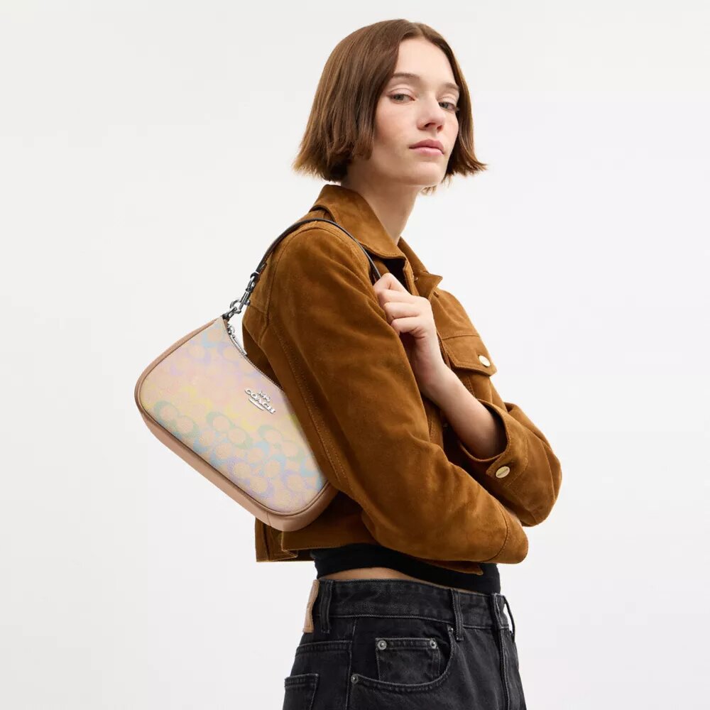 Teri Shoulder Bag in Rainbow Signature Canvas