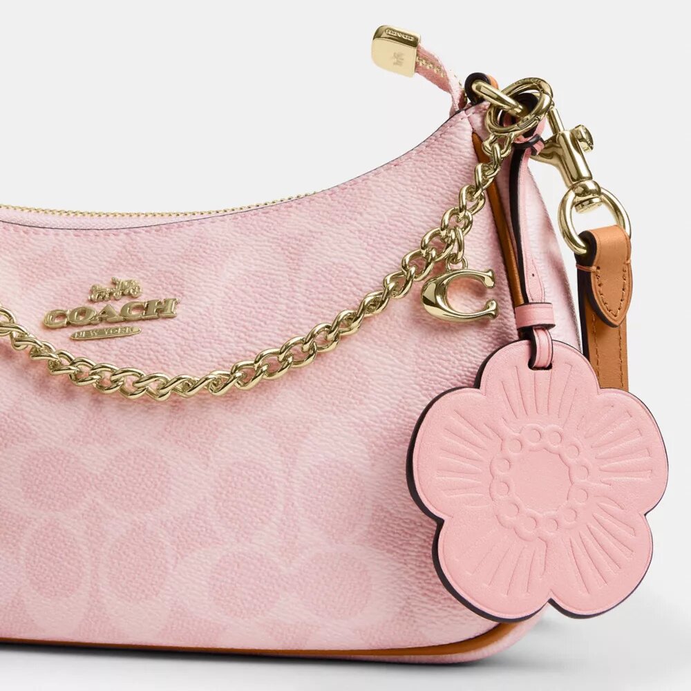 Teri Shoulder Bag in Signature Canvas with Charms