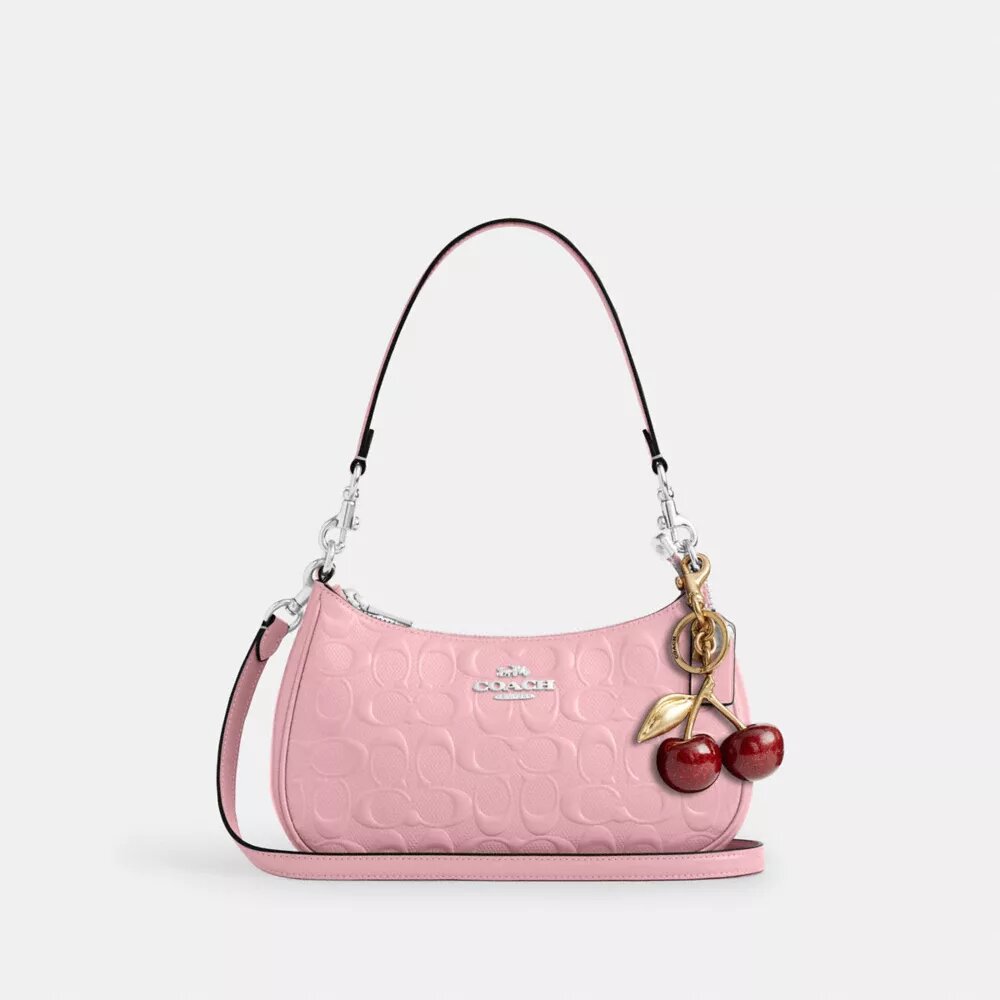 Teri Shoulder Bag in Signature Leather with Heart Charm