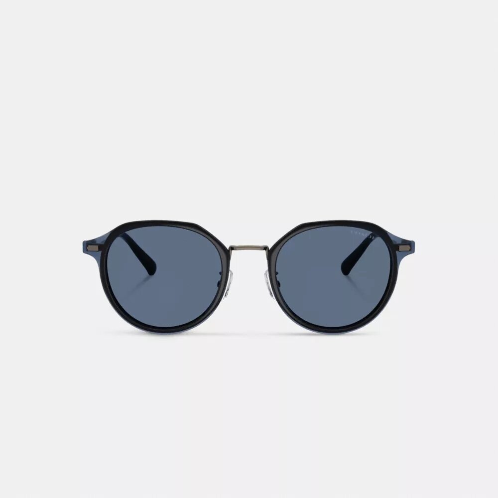 Textured Metal Round Sunglasses