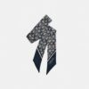 Textured Signature Print Silk Skinny Scarf