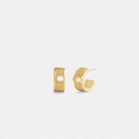 Textured Signature Small Hoop Earrings
