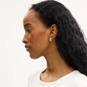 Textured Signature Small Hoop Earrings