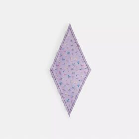 Tossed Floral Print Silk Diamond Scarf