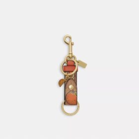 Trigger Snap Bag Charm in Signature Canvas with Orange Print