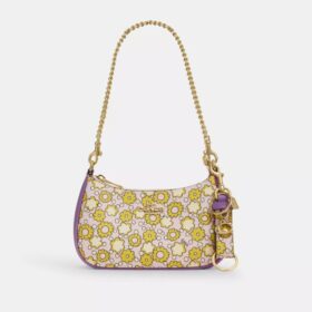 Trigger Snap Bag Charm with Floral Print