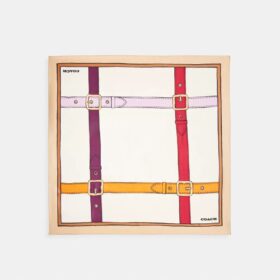 Trompe L'oeil Belt Print Silk Square Scarf