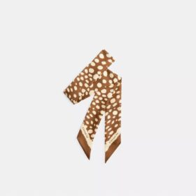 Wild Spots Print Silk Skinny Scarf