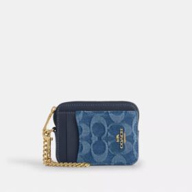 Zip Card Case in Signature Denim