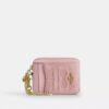 Zip Card Case in Signature Denim with Charm
