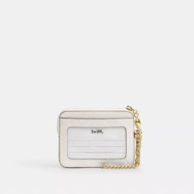 Zip Card Case in Signature Leather with Heart Charm