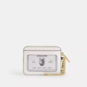 Zip Card Case with Heart Rivets